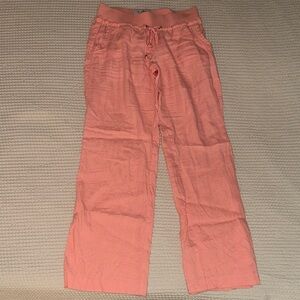 Coral Linen Guess Drawstring Pants